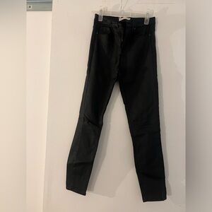 Black wax coated pants